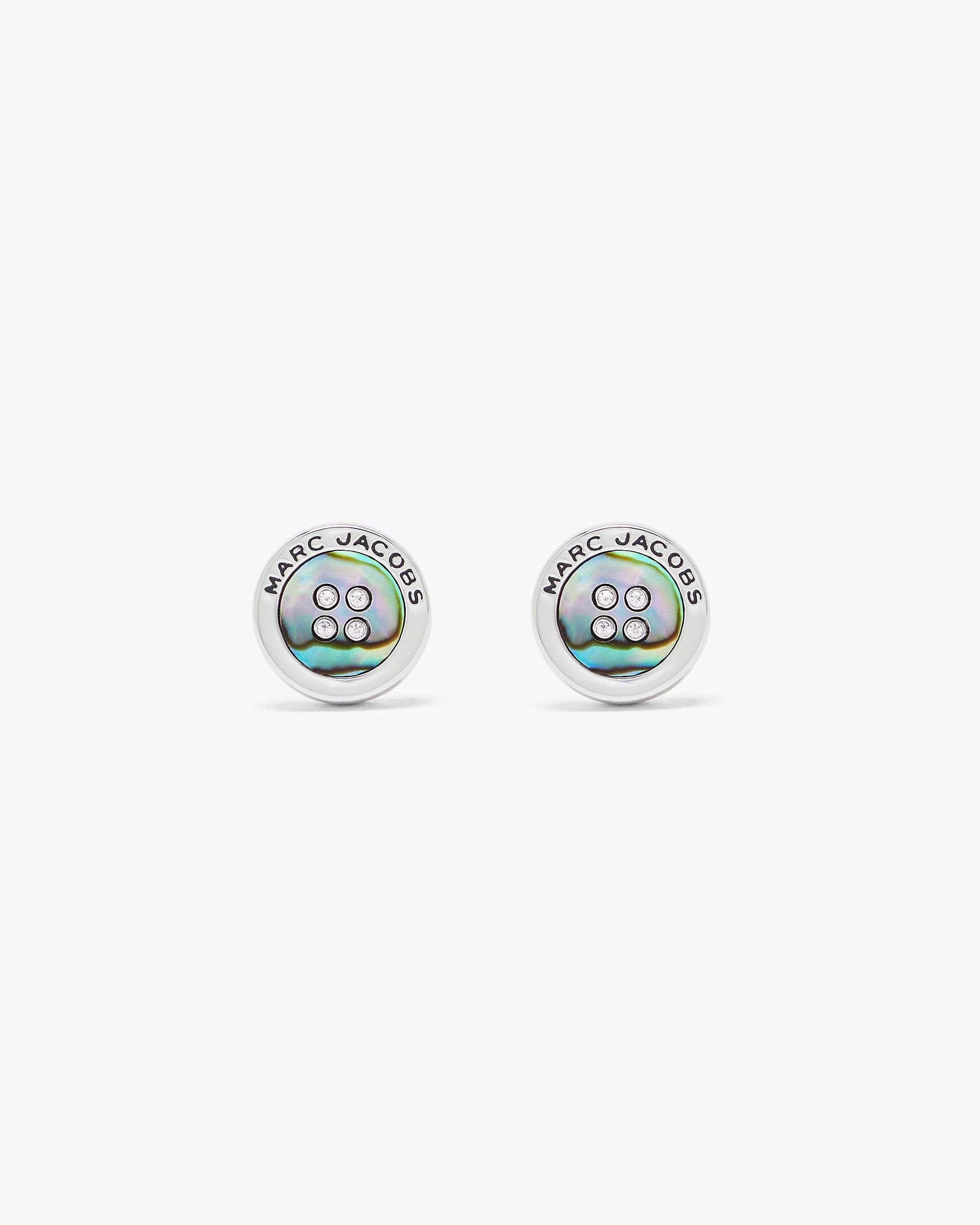 The Button Abalone Stud Earrings - Silver/Abalone | Marc Jacobs discount