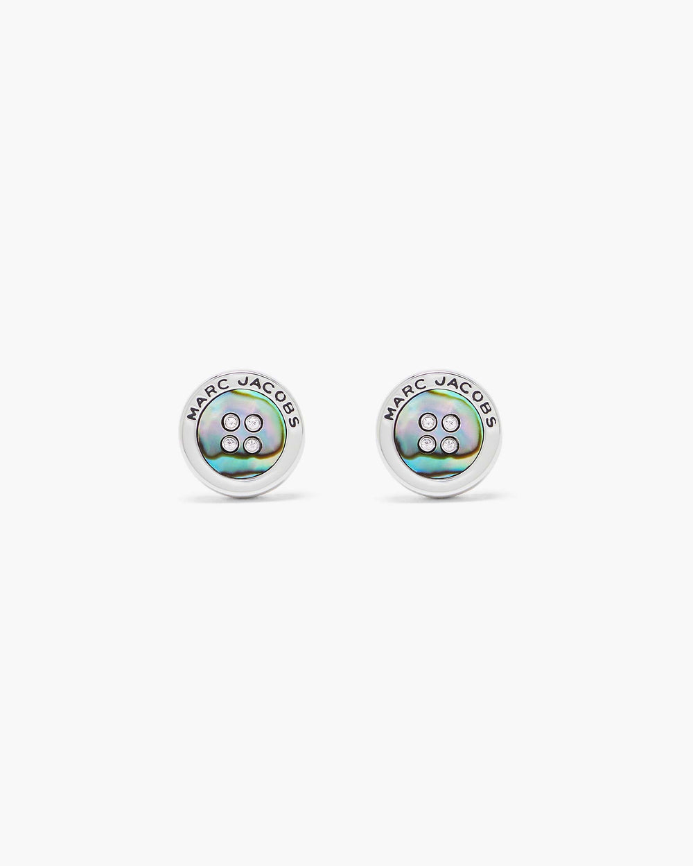 The Button Abalone Stud Earrings - Silver/Abalone | Marc Jacobs discount