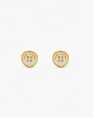 The Button Stud Earrings - Gold/Cream | Marc Jacobs online