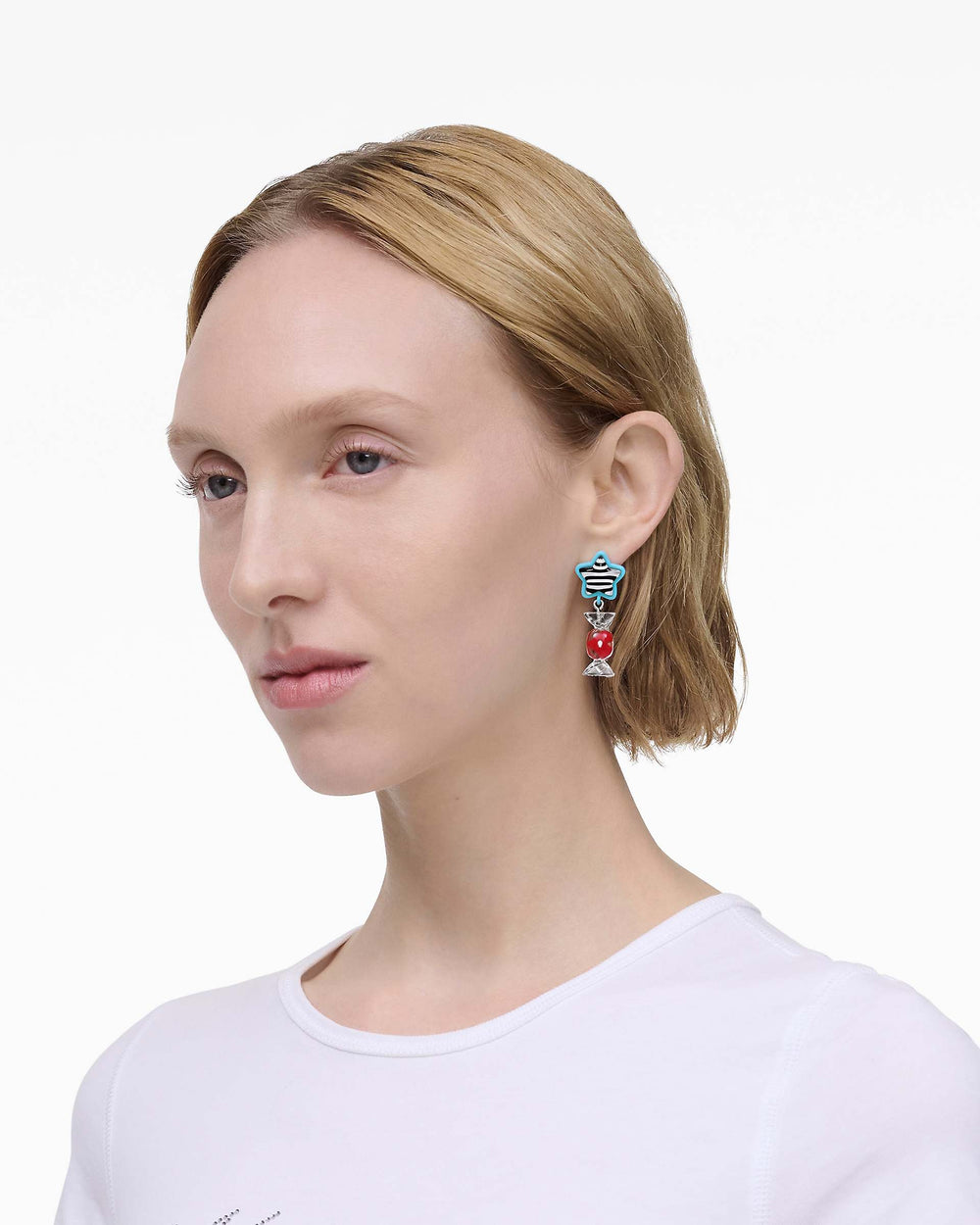 The Sticker Charm Earrings - Silver Multi | Marc Jacobs on sale
