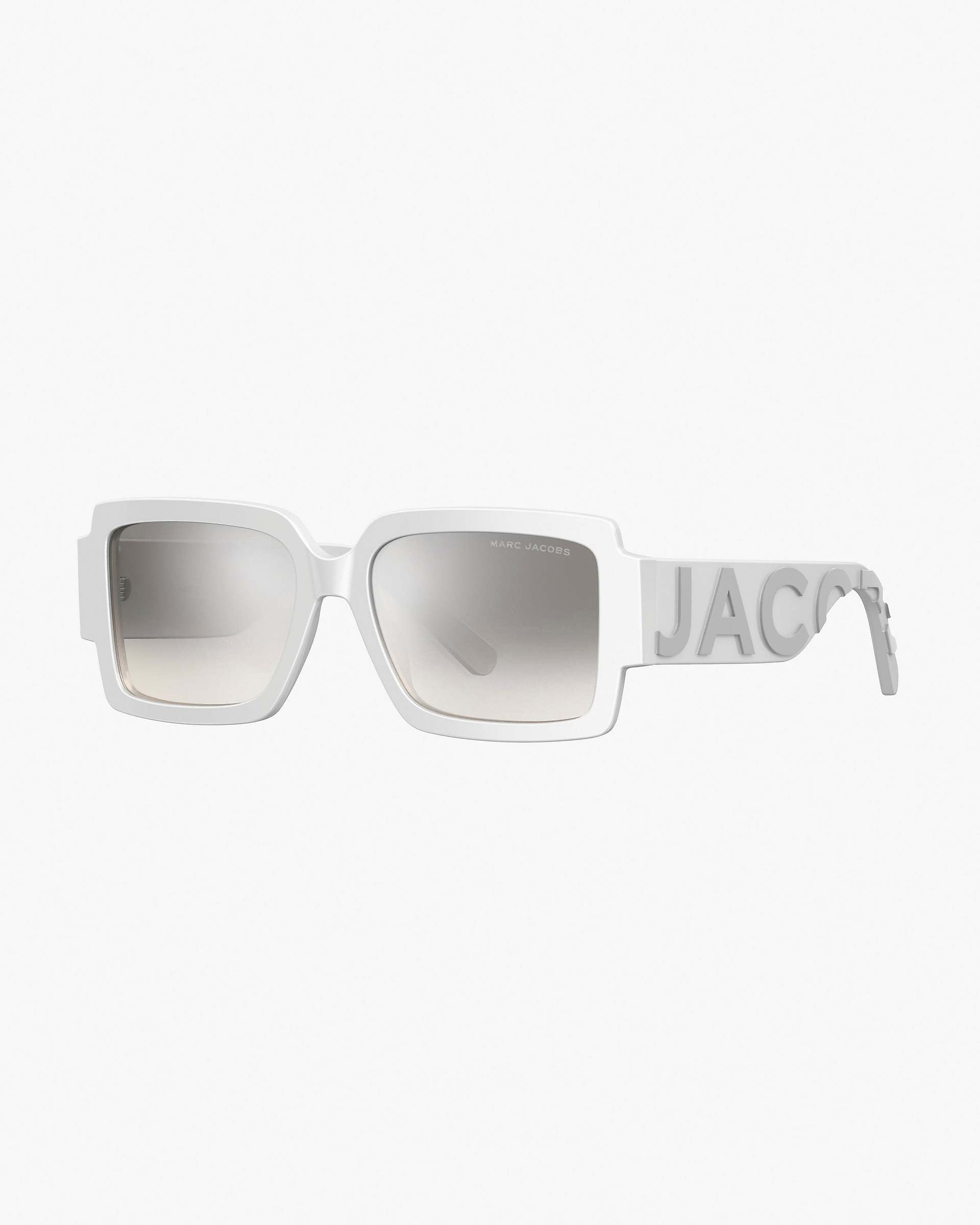 The Bold Logo Square Mirrored Sunglasses - White/Grey | Marc Jacobs online