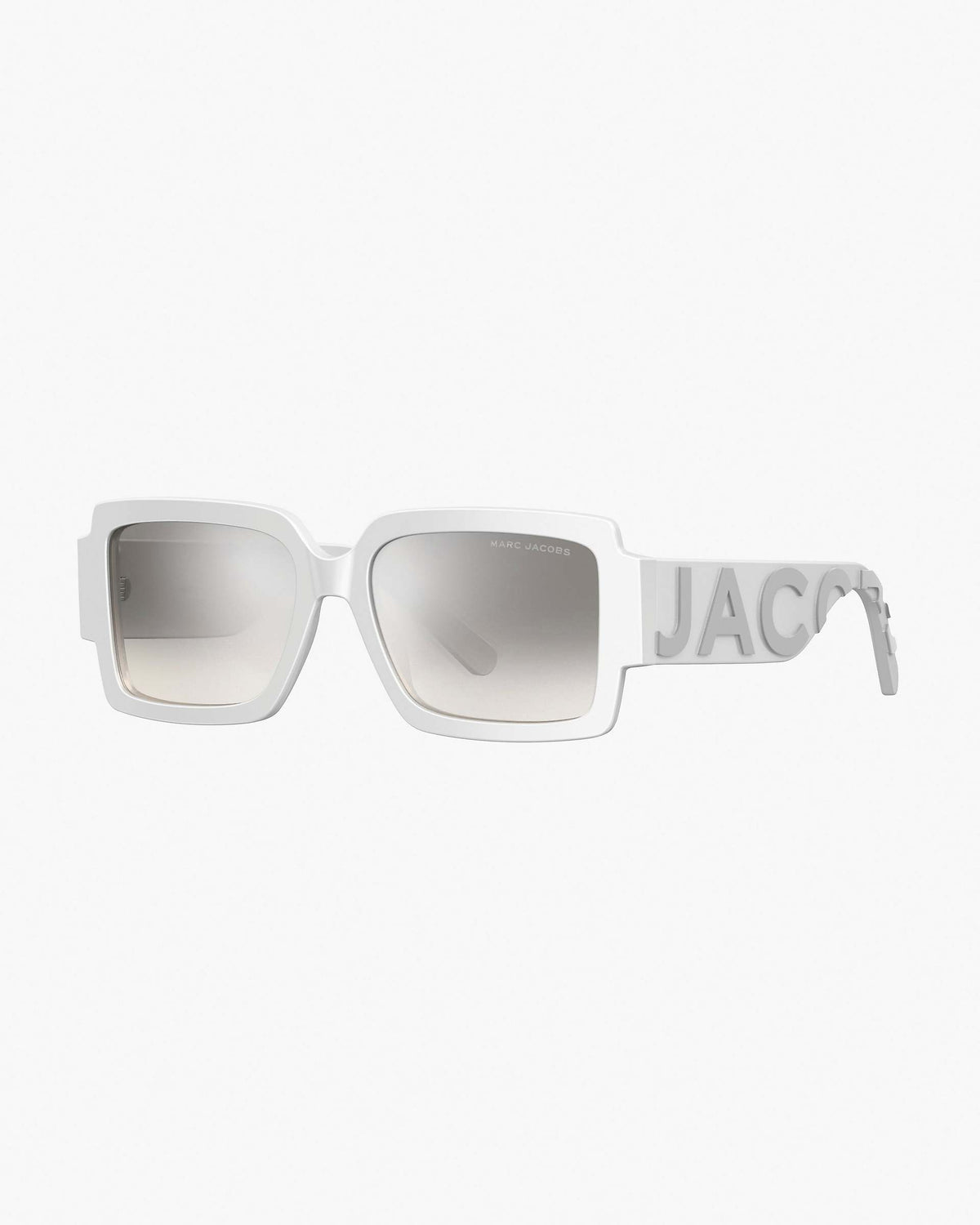 The Bold Logo Square Mirrored Sunglasses - White/Grey | Marc Jacobs online
