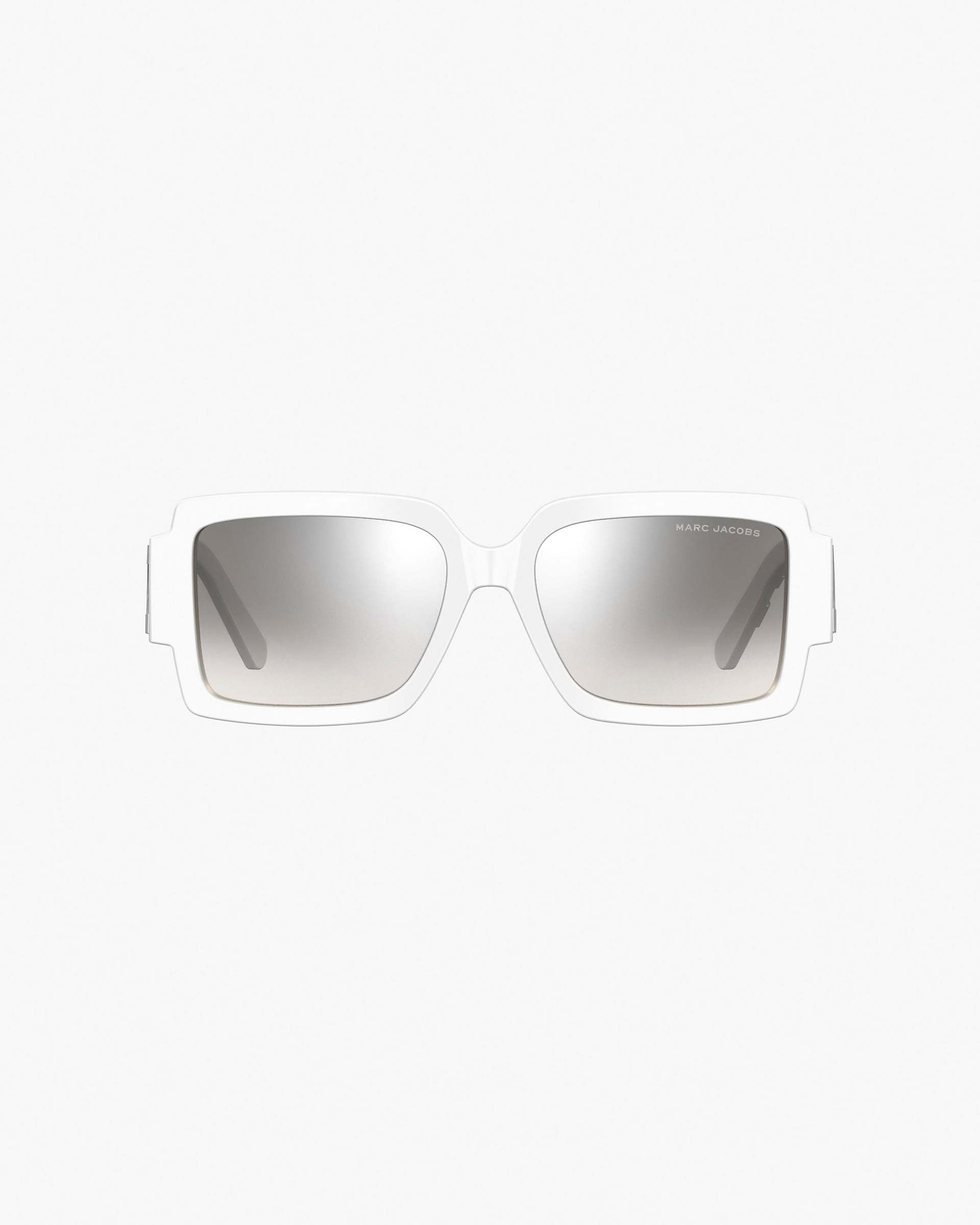 The Bold Logo Square Mirrored Sunglasses - White/Grey | Marc Jacobs online