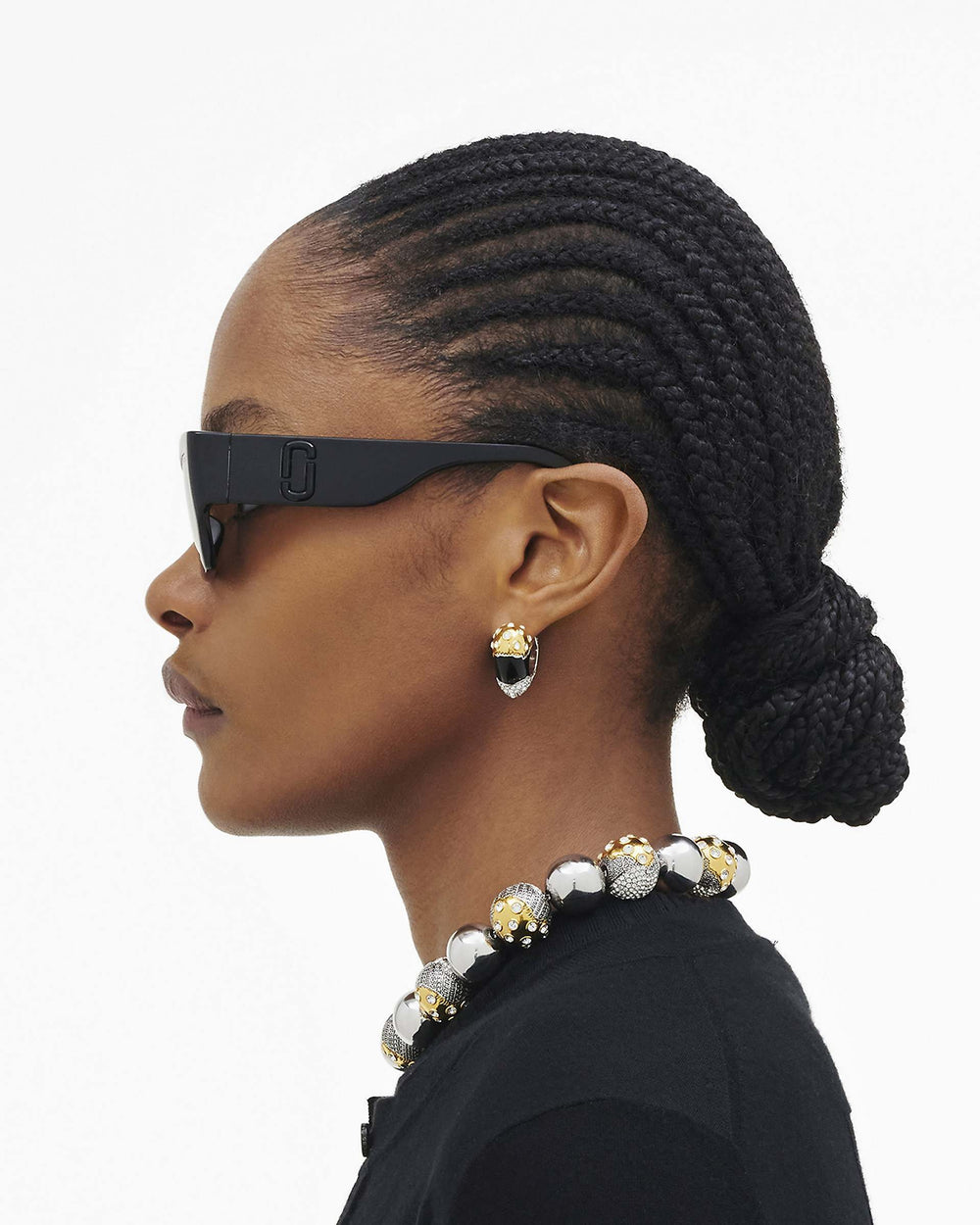 The J Marc Square Cat Eye Sunglasses - Black | Marc Jacobs on sale