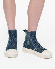 The Sequin Daisy Denim High Top Sneaker - Vintage Indigo | Marc Jacobs US