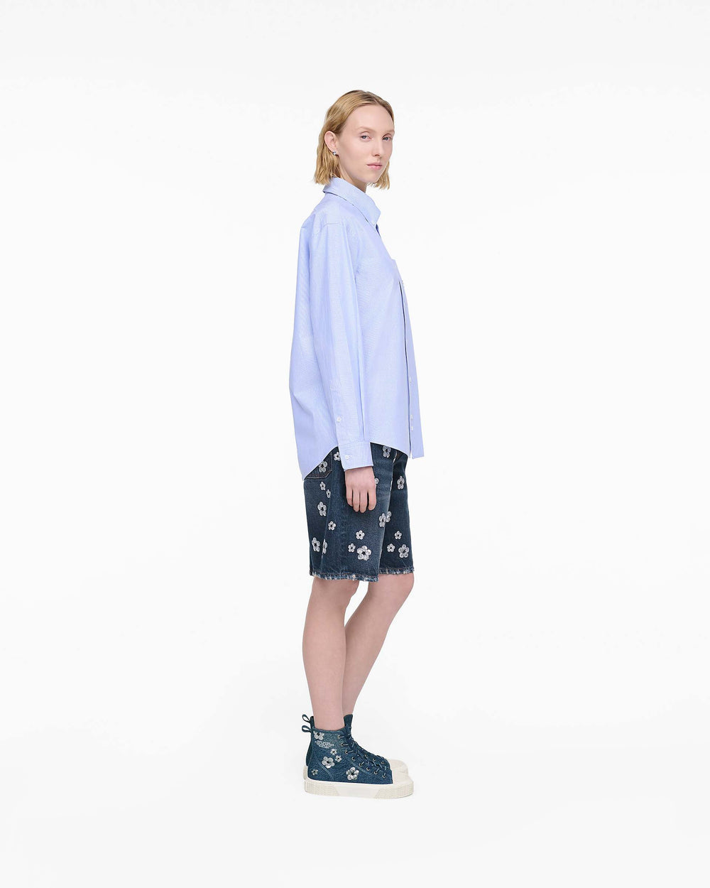 The Sequin Daisy Denim High Top Sneaker - Vintage Indigo | Marc Jacobs US