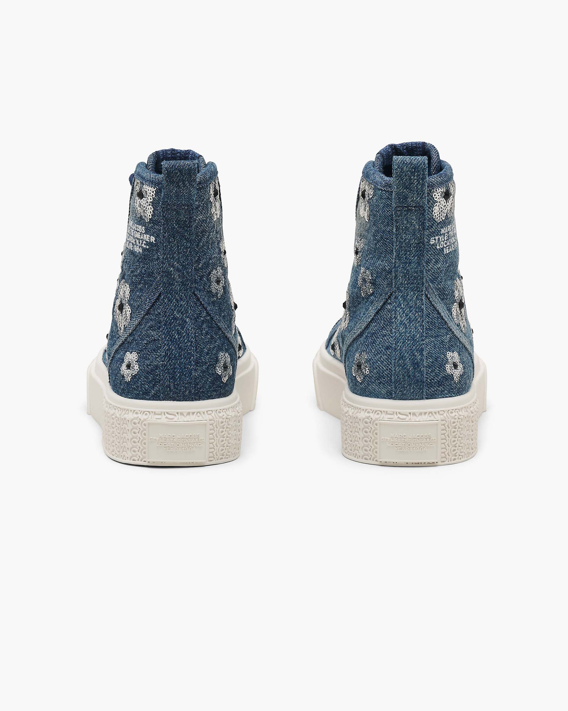 The Sequin Daisy Denim High Top Sneaker - Vintage Indigo | Marc Jacobs US