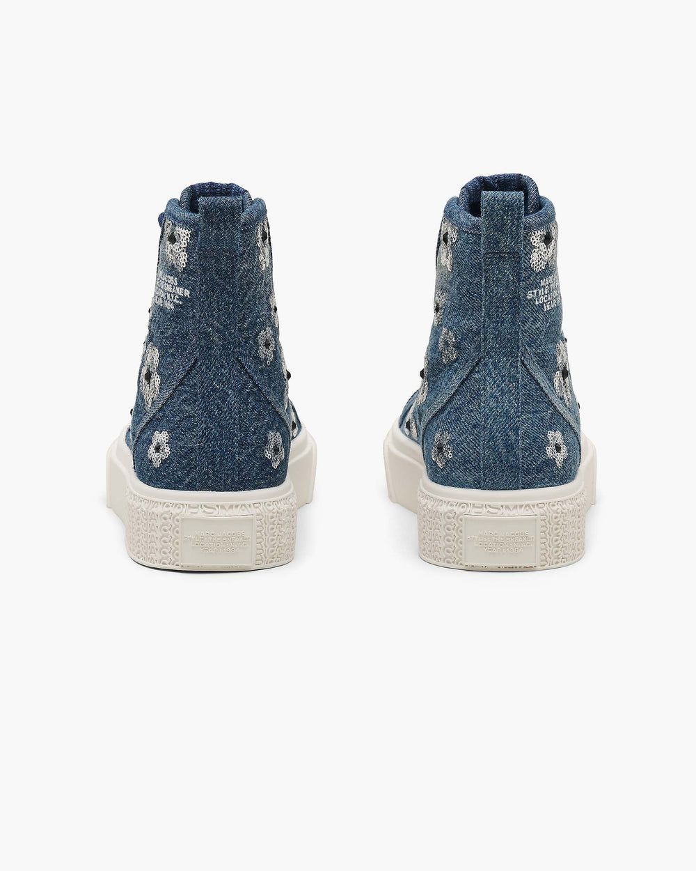 The Sequin Daisy Denim High Top Sneaker - Vintage Indigo | Marc Jacobs US