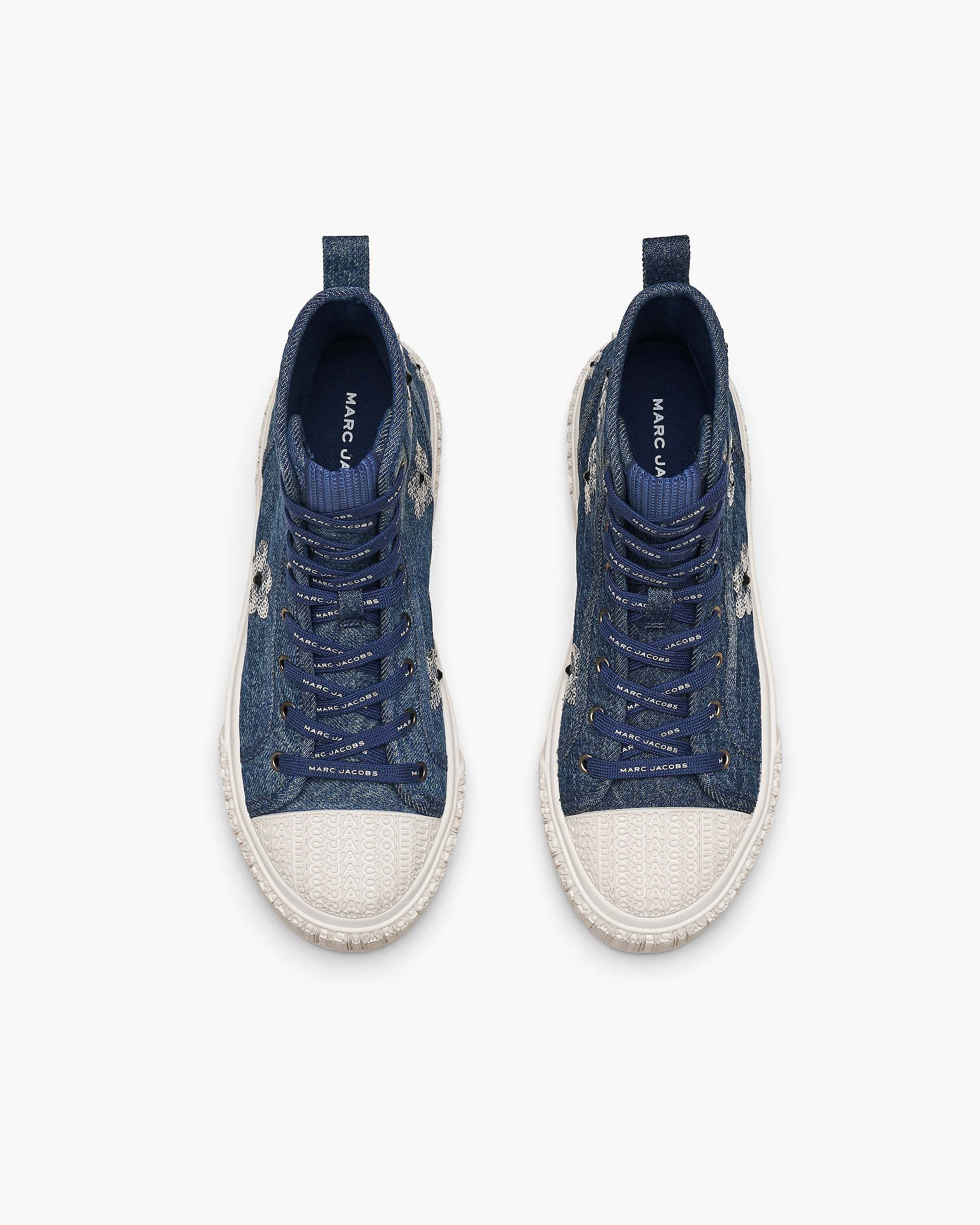 The Sequin Daisy Denim High Top Sneaker - Vintage Indigo | Marc Jacobs US