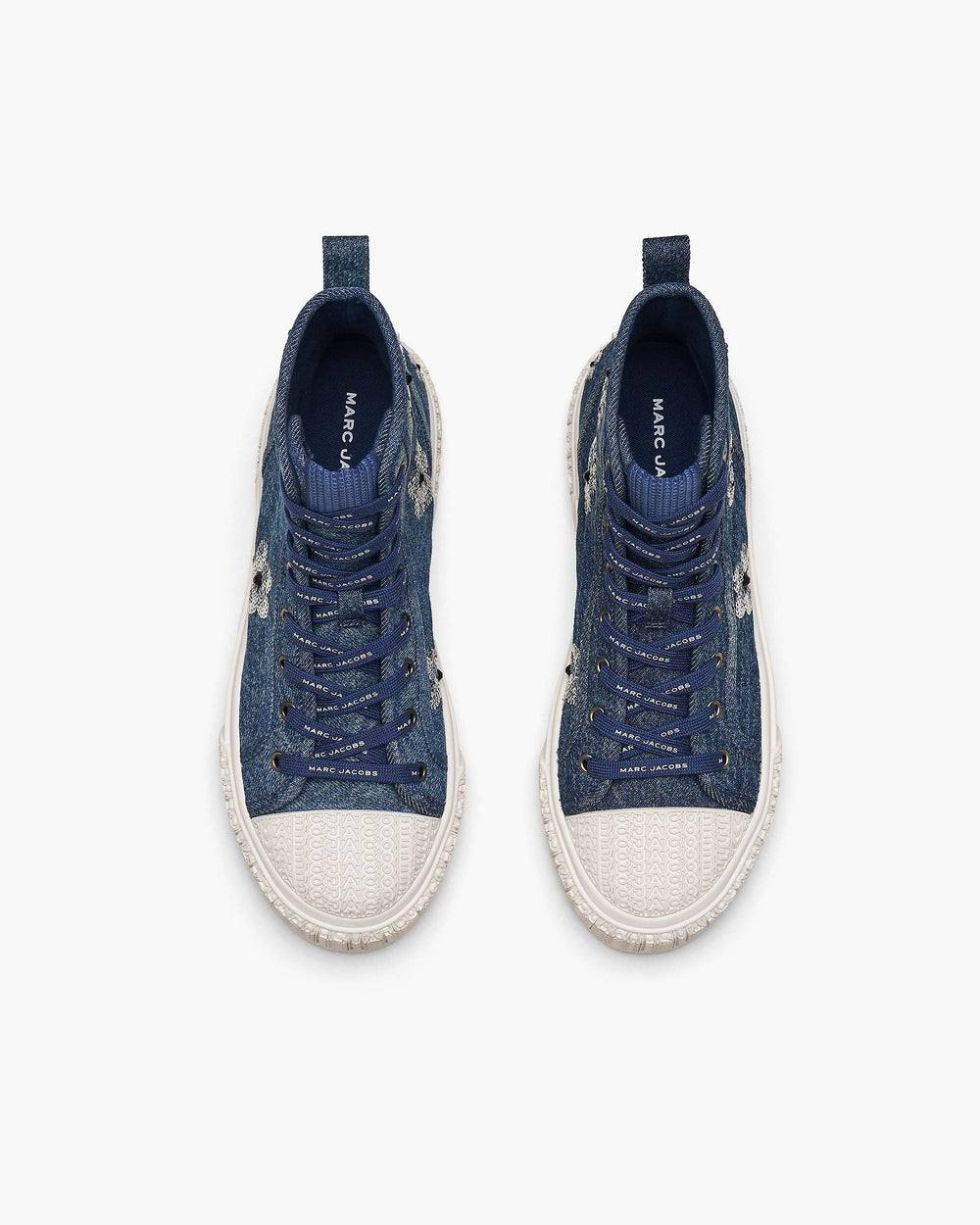 The Sequin Daisy Denim High Top Sneaker - Vintage Indigo | Marc Jacobs US