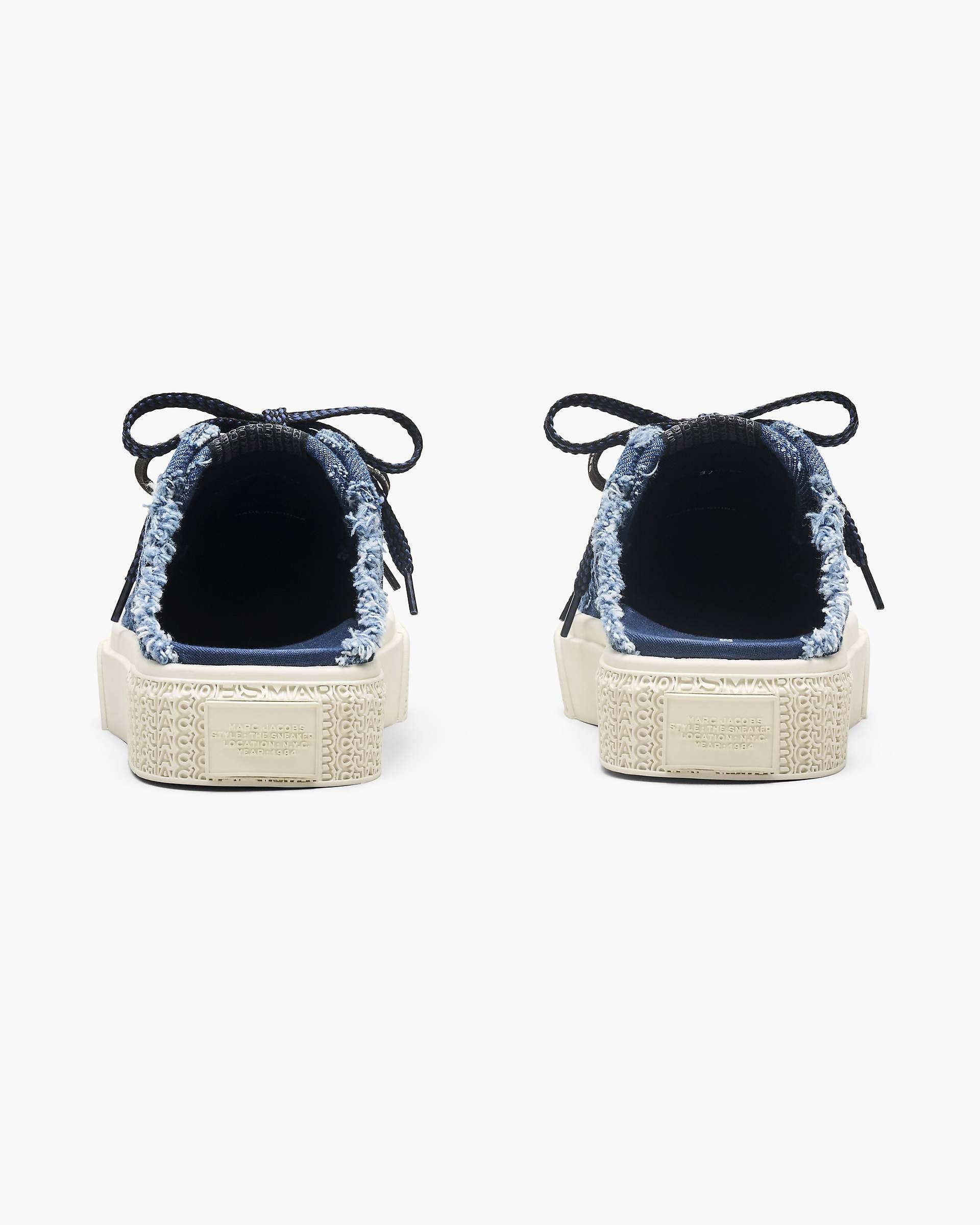 The Puffy Daisy Denim Sneaker Mule - Medium Wash Indigo | Marc Jacobs online