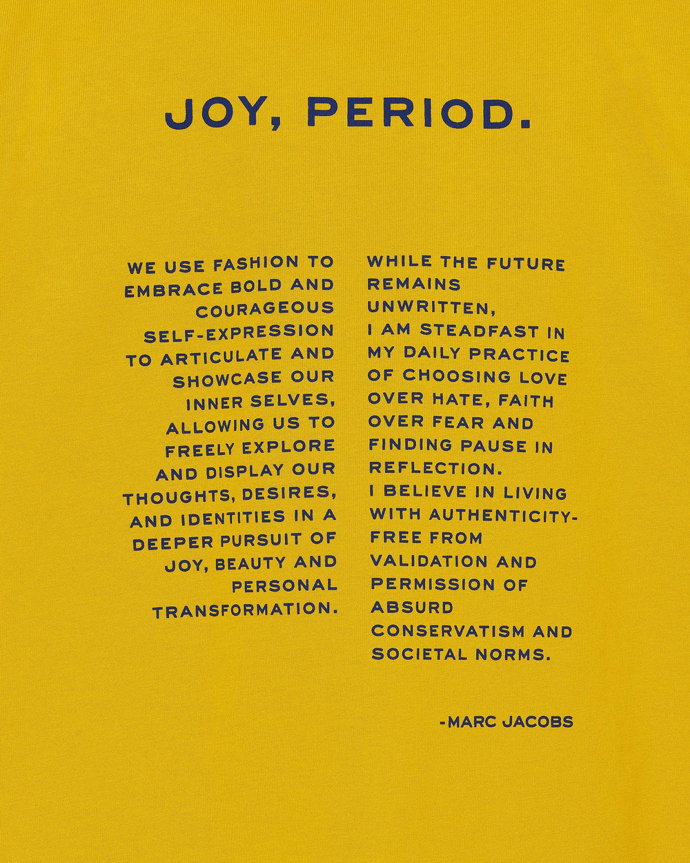Joy. Slim Tee - Joy Yellow | Marc Jacobs online