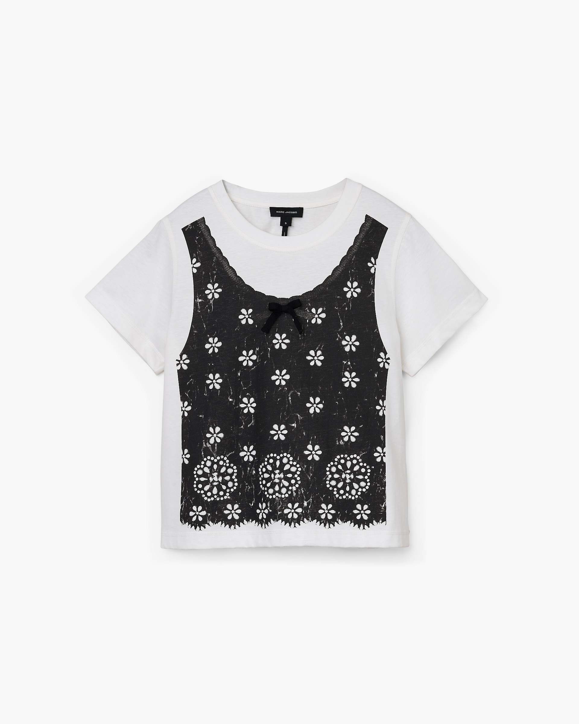 Trompe L'Oeil Eyelet Slim Tee - White Multi | Marc Jacobs sale