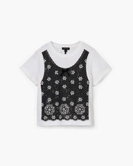 Trompe L'Oeil Eyelet Slim Tee - White Multi | Marc Jacobs sale