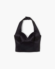 Sculpted Satin Halter Top - Black | Marc Jacobs for sale