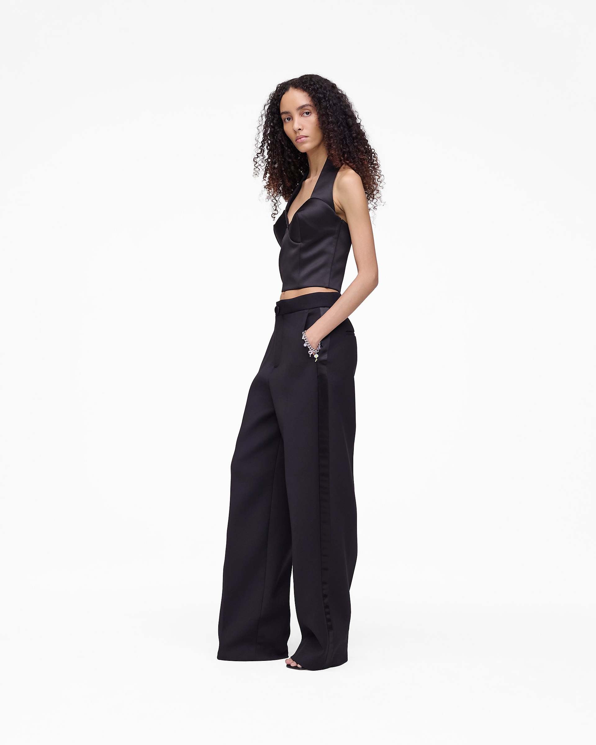 Sculpted Satin Halter Top - Black | Marc Jacobs for sale