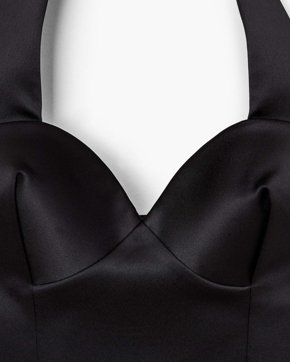 Sculpted Satin Halter Top - Black | Marc Jacobs for sale