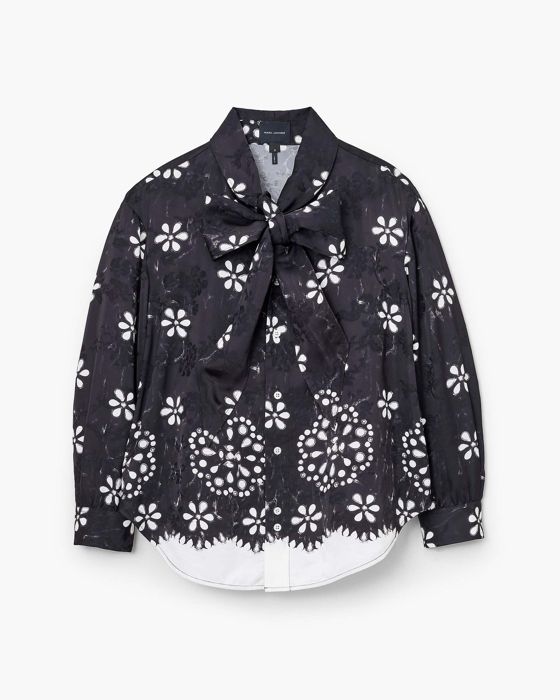 Trompe L'Oeil Eyelet Bow Blouse - Black/White | Marc Jacobs US