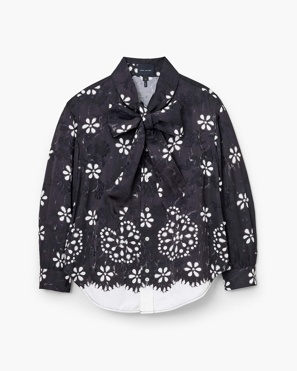 Trompe L'Oeil Eyelet Bow Blouse - Black/White | Marc Jacobs US