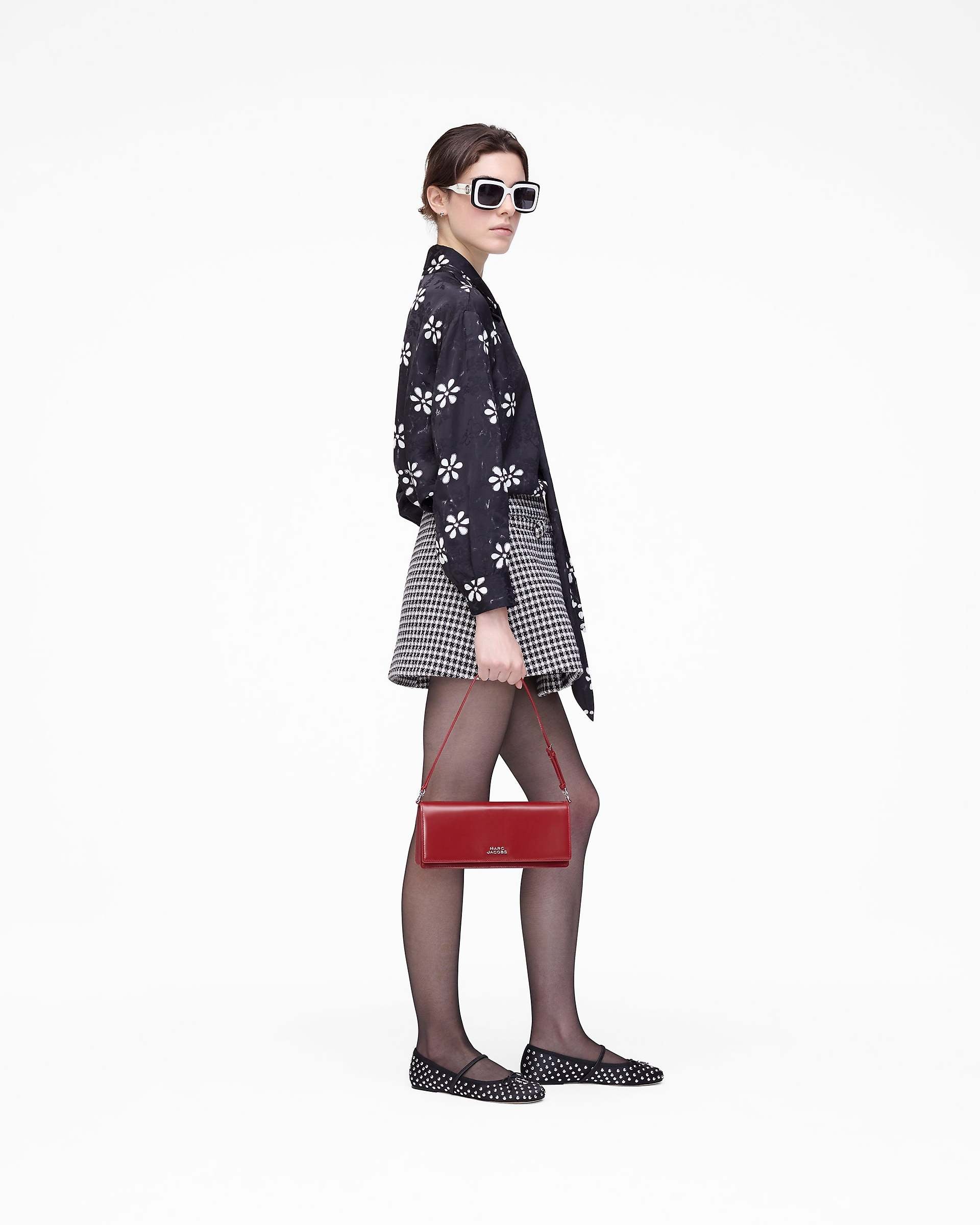 Trompe L'Oeil Eyelet Bow Blouse - Black/White | Marc Jacobs US