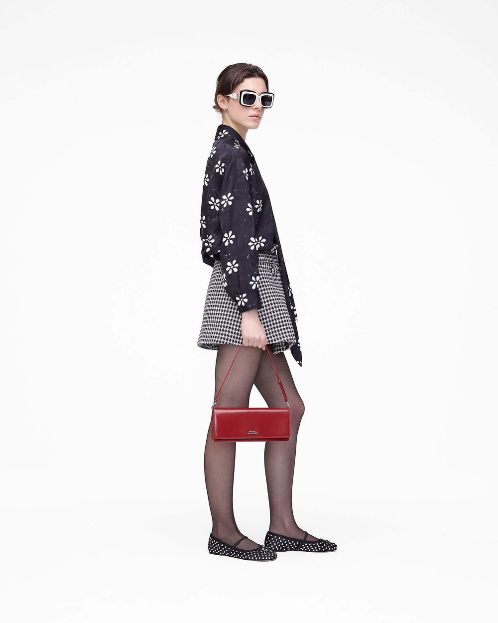 Trompe L'Oeil Eyelet Bow Blouse - Black/White | Marc Jacobs US