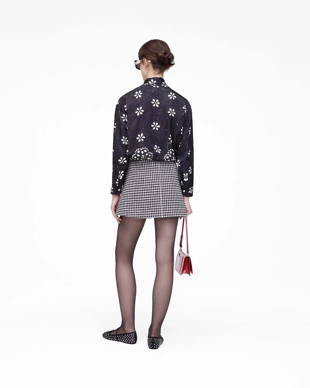 Trompe L'Oeil Eyelet Bow Blouse - Black/White | Marc Jacobs US