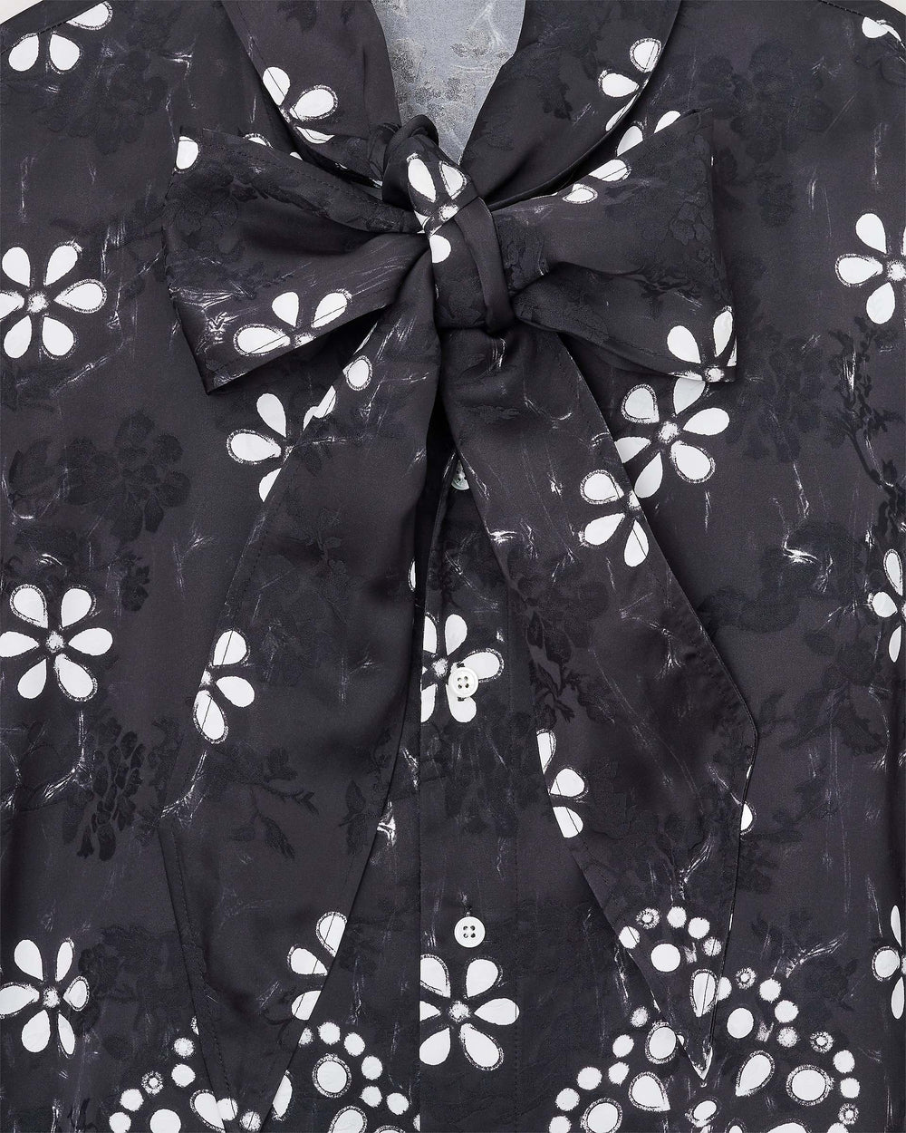 Trompe L'Oeil Eyelet Bow Blouse - Black/White | Marc Jacobs US