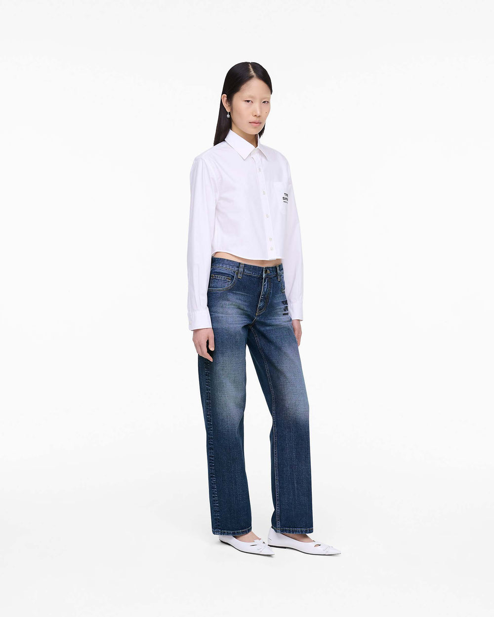 The Cropped Femme Shirt - White | Marc Jacobs online