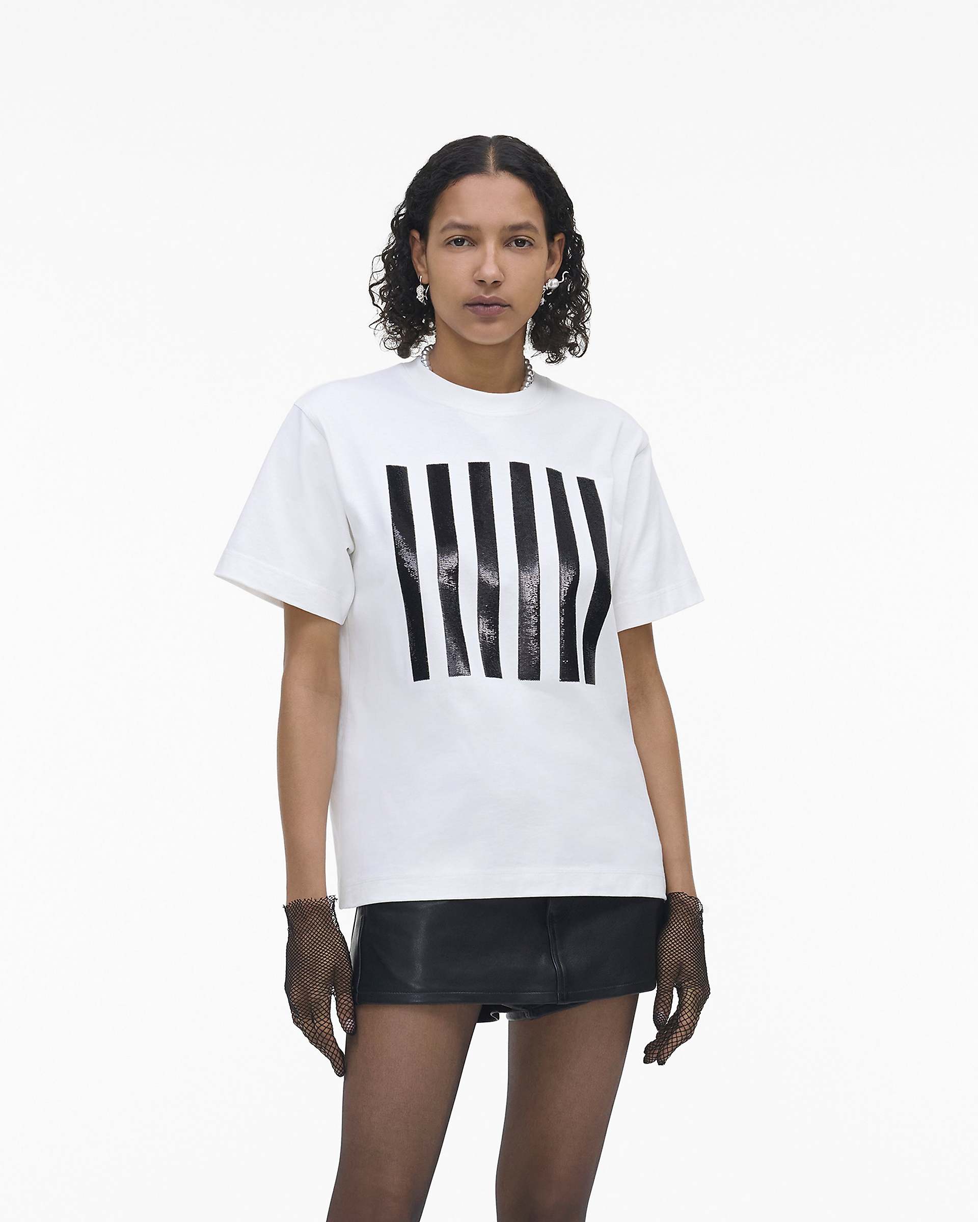 The Stripe Box Tee - White | Marc Jacobs for sale
