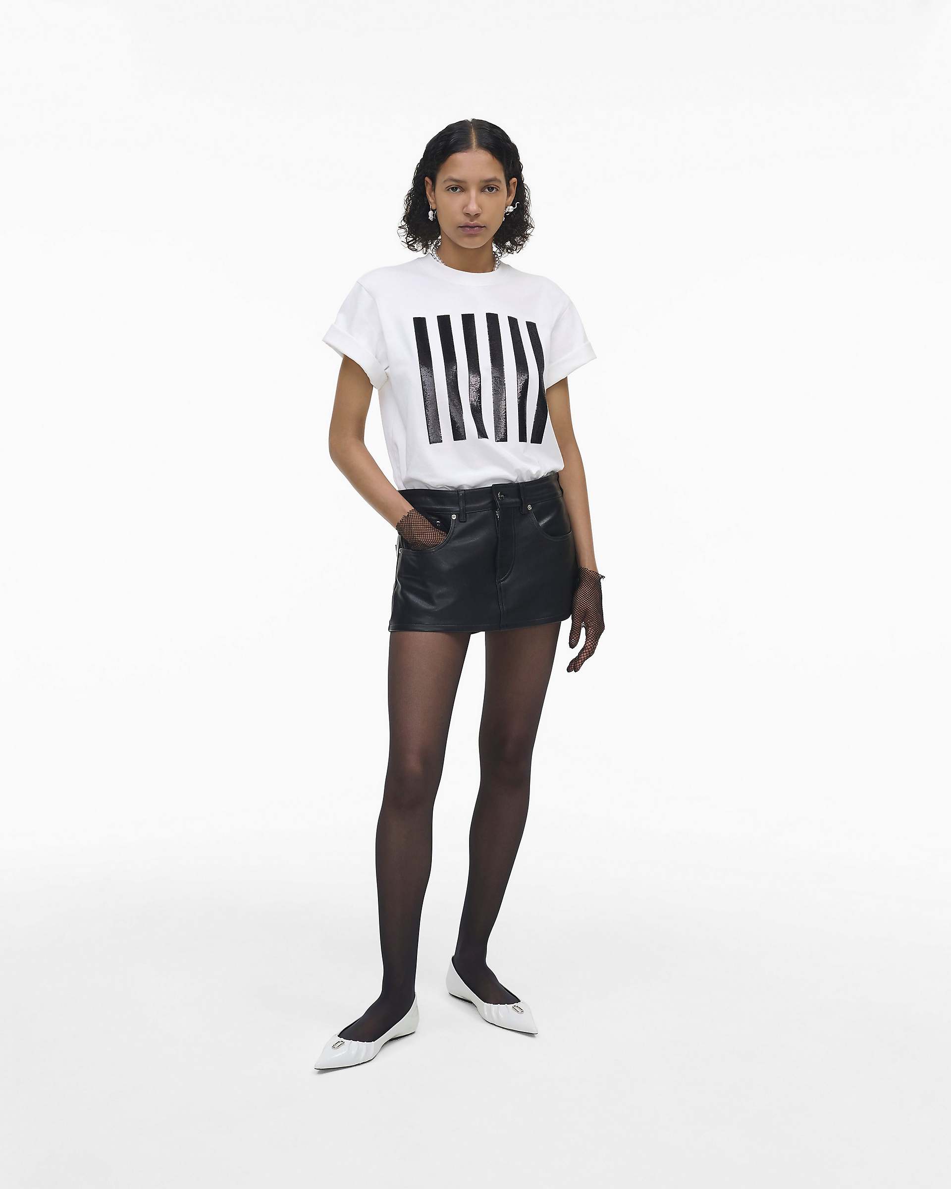 The Stripe Box Tee - White | Marc Jacobs for sale