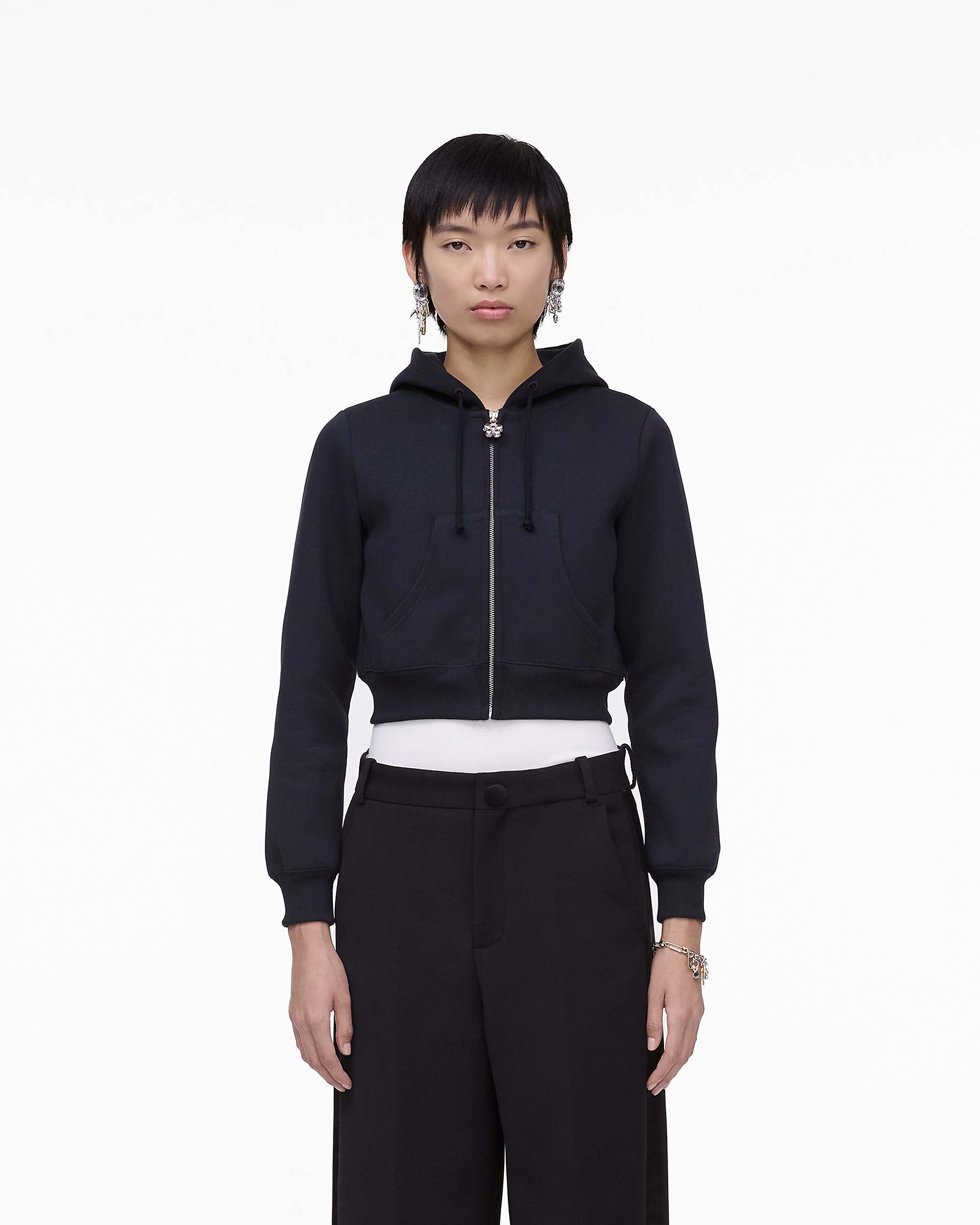 Charm Cropped Hoodie - Black | Marc Jacobs on sale