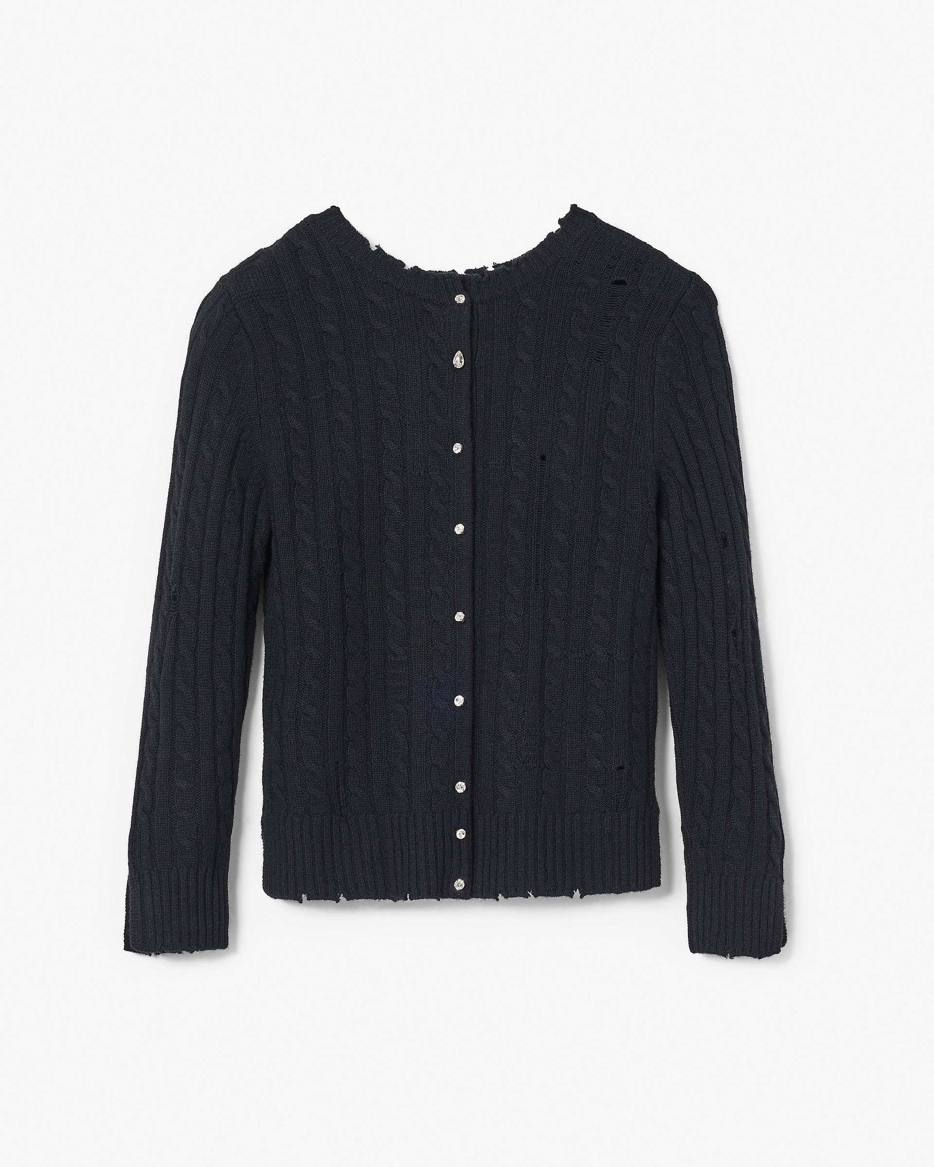 The Shrunken Cashmere Cable Cardigan - Black | Marc Jacobs US