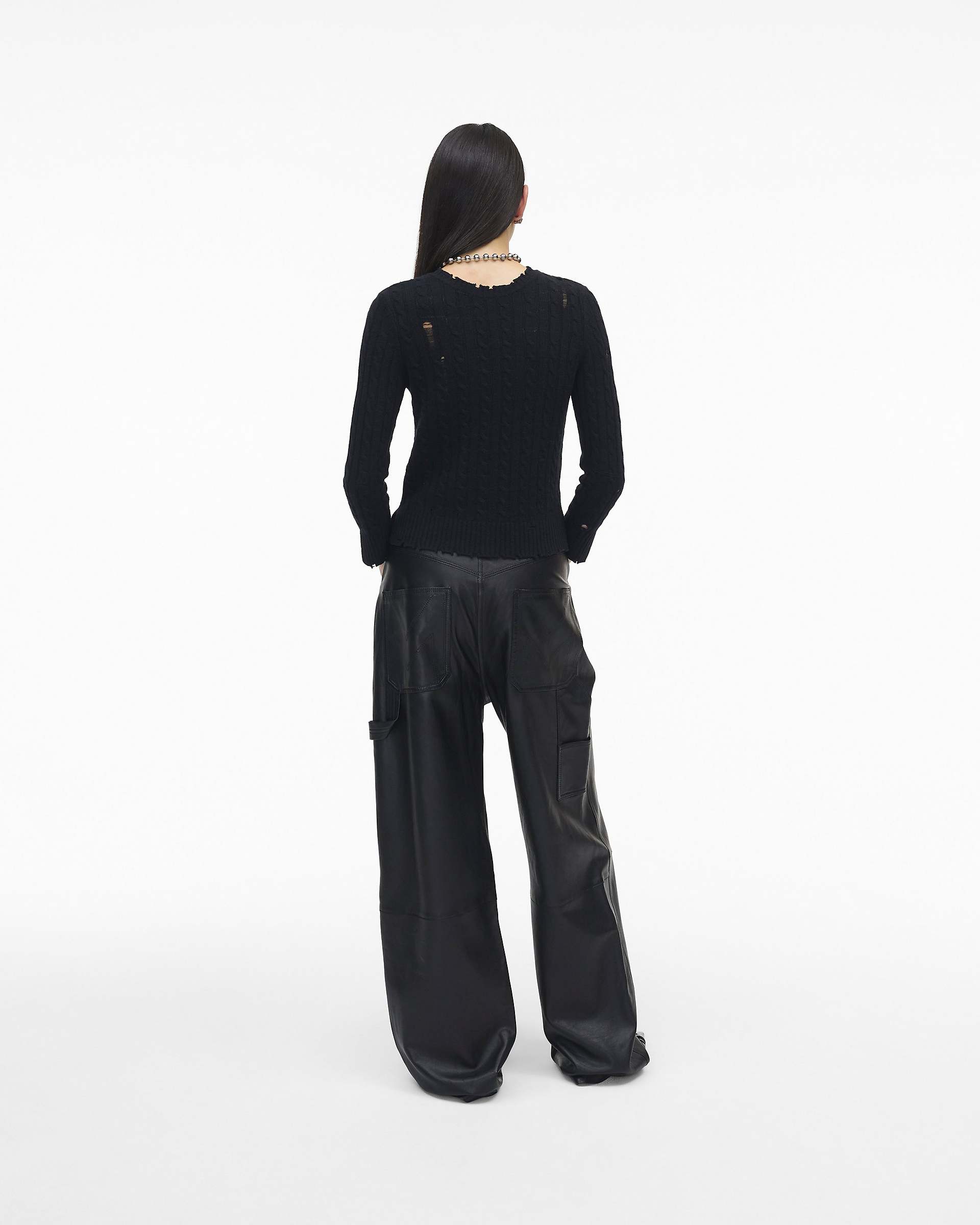 The Shrunken Cashmere Cable Cardigan - Black | Marc Jacobs US