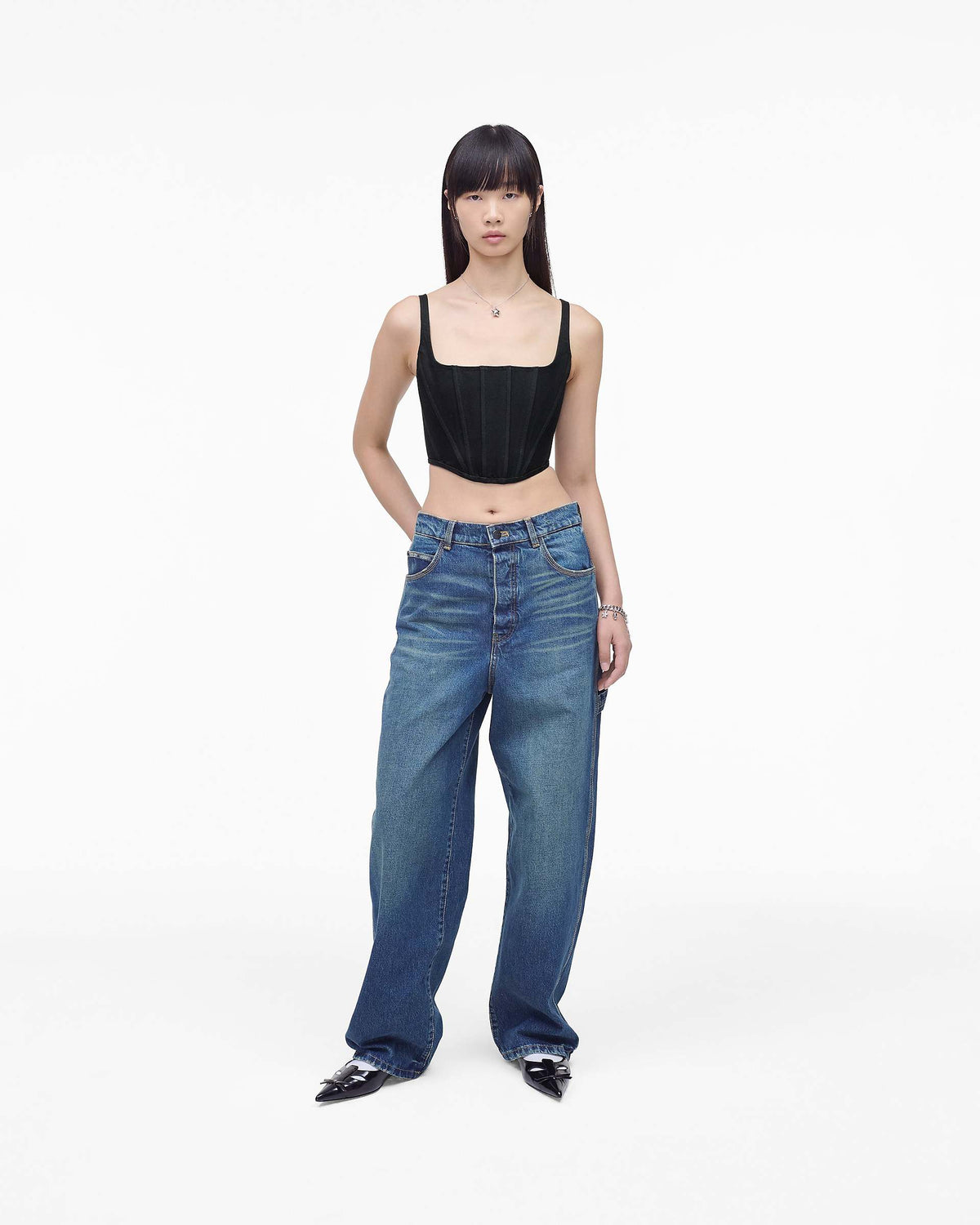 The Denim Bustier - Black | Marc Jacobs on sale