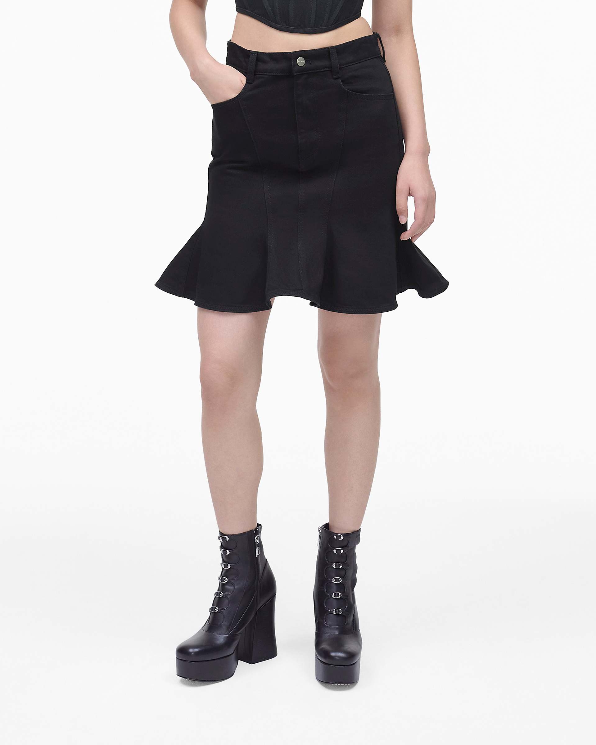 The Fluted Mini Skirt - Black | Marc Jacobs US