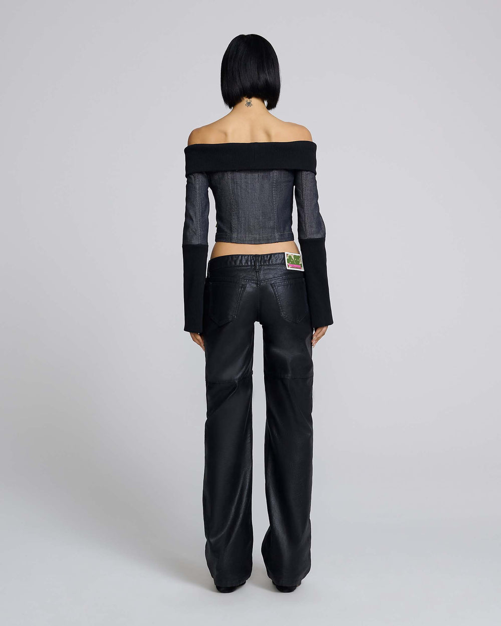 Denim And Rib Top - Black | Marc Jacobs for sale