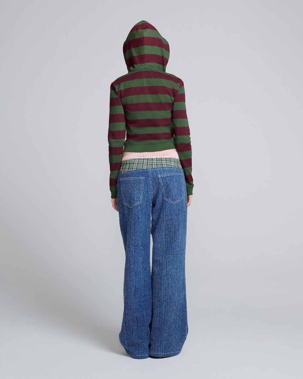 Fitted Stripe Zip-Up Hoodie - Green/Red | Marc Jacobs on sale