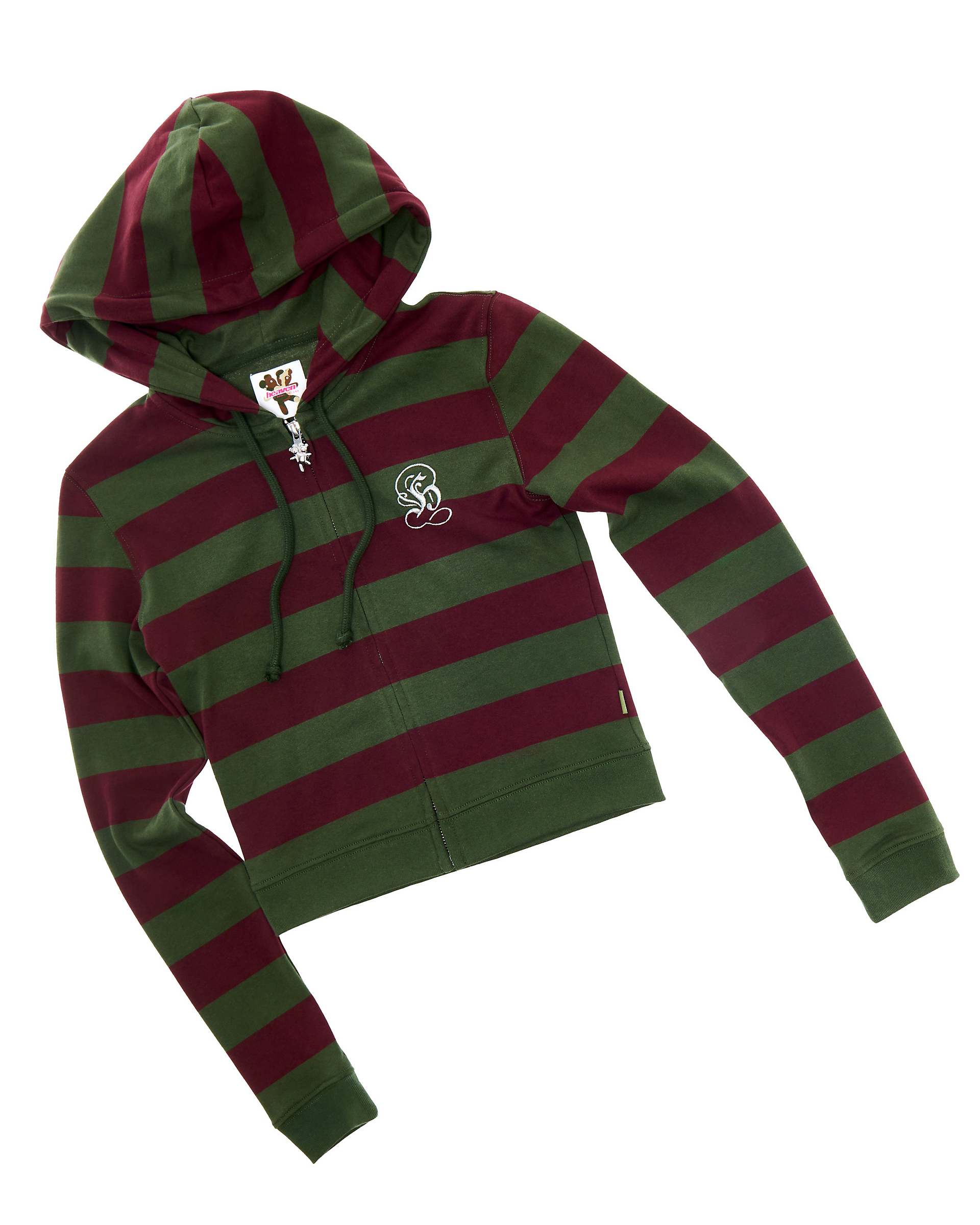 Fitted Stripe Zip-Up Hoodie - Green/Red | Marc Jacobs on sale