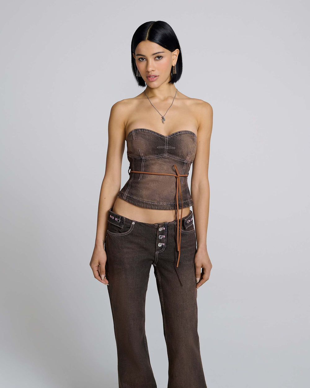 DETACHED WAISTBAND FLARED JEANS - Brown | Marc Jacobs online