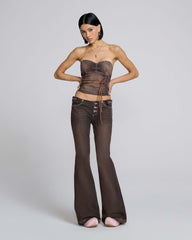DETACHED WAISTBAND FLARED JEANS - Brown | Marc Jacobs online