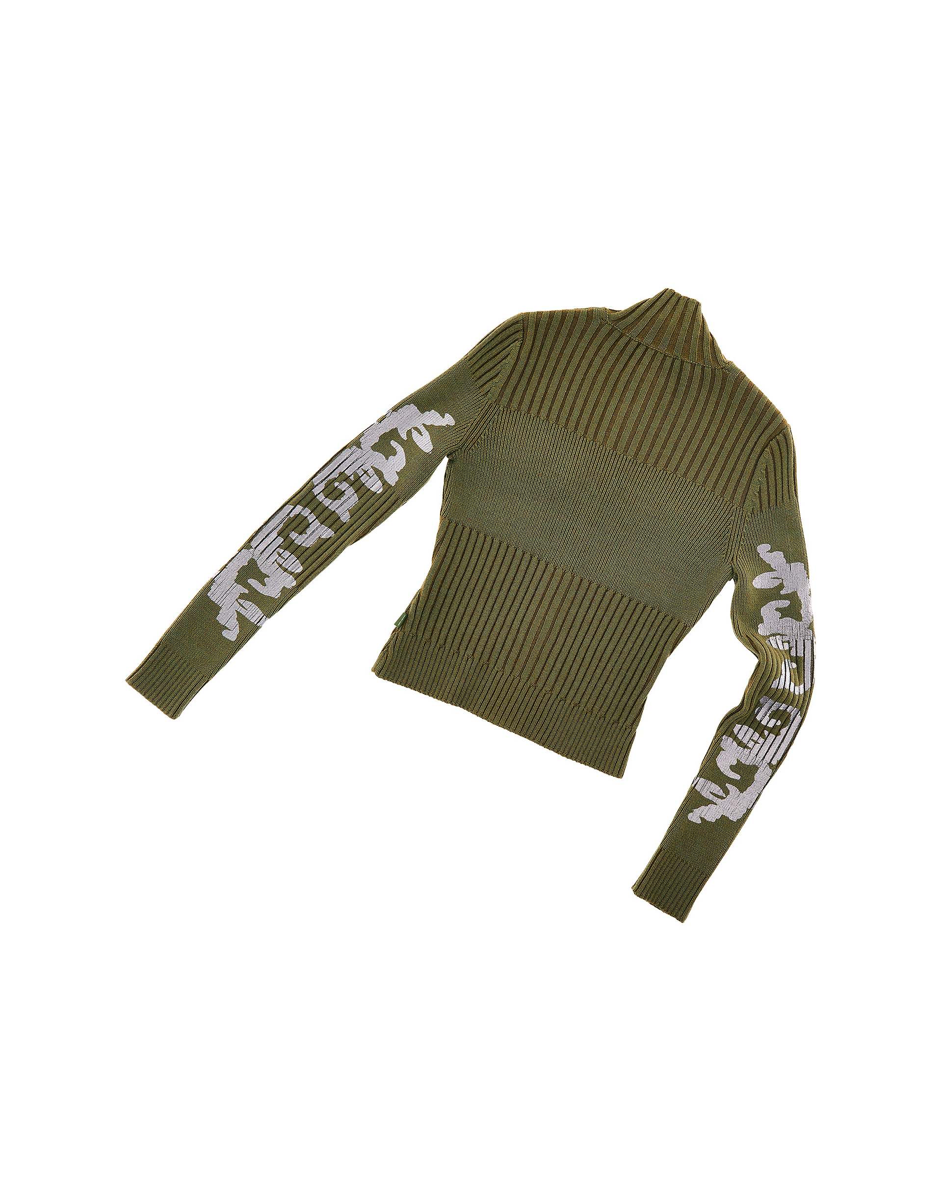 Plated Knit Zip Up - Military Green | Marc Jacobs on sale