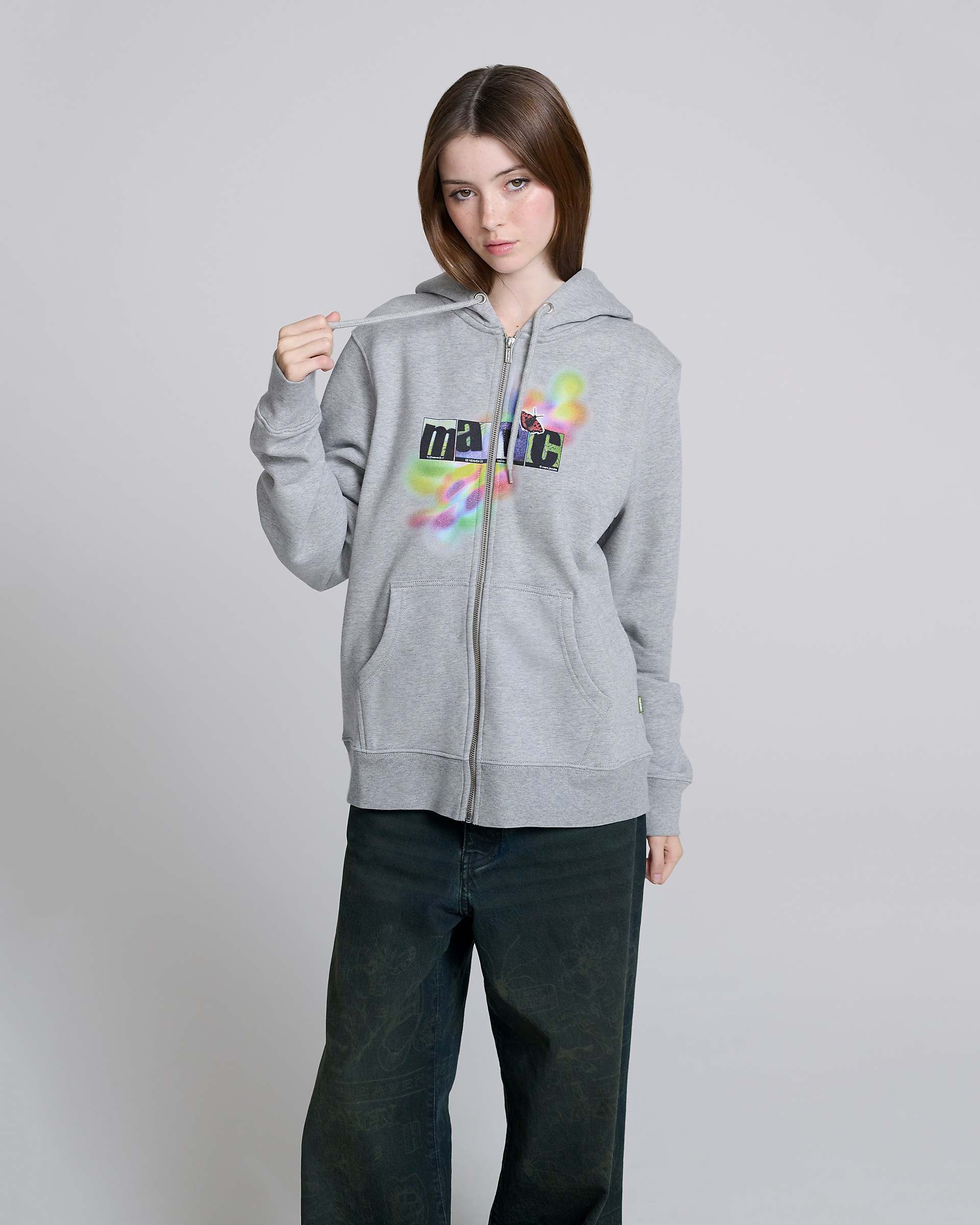 Angry For Love Zip Hoodie - Grey Melange | Marc Jacobs online