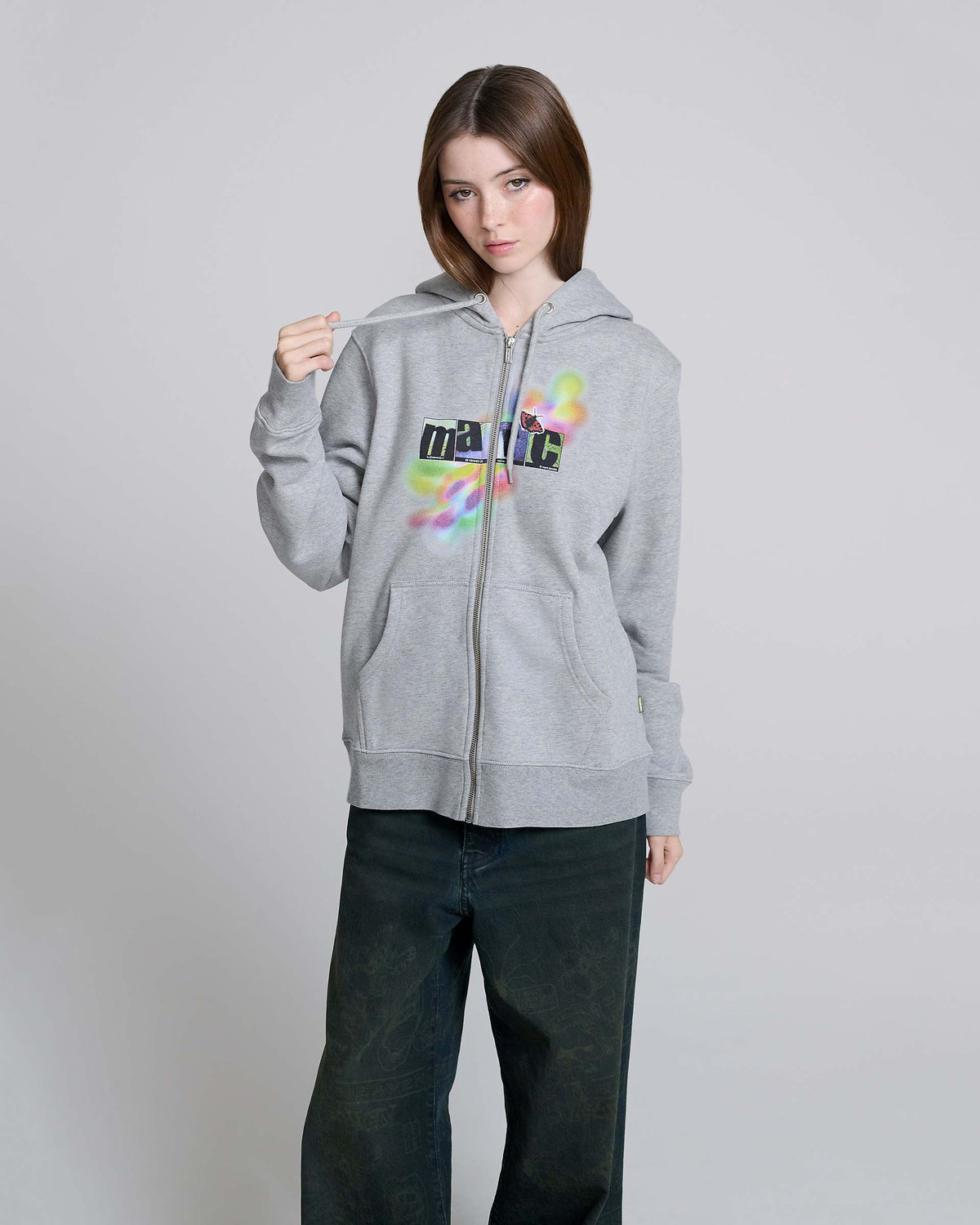 Angry For Love Zip Hoodie - Grey Melange | Marc Jacobs online