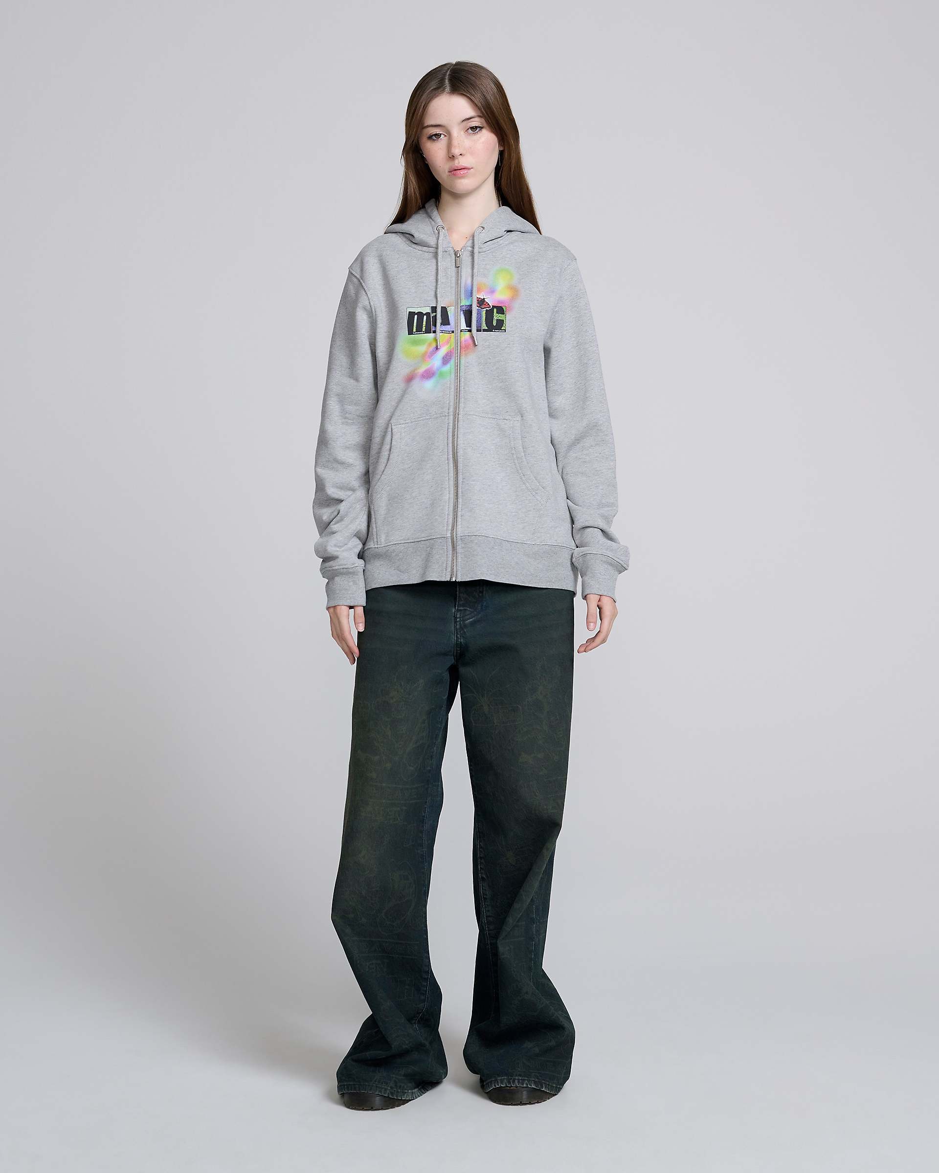 Angry For Love Zip Hoodie - Grey Melange | Marc Jacobs online