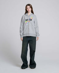 Angry For Love Zip Hoodie - Grey Melange | Marc Jacobs online