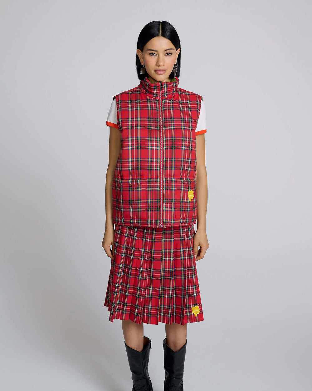 Tartan Puffer Vest - Red Multi | Marc Jacobs sale